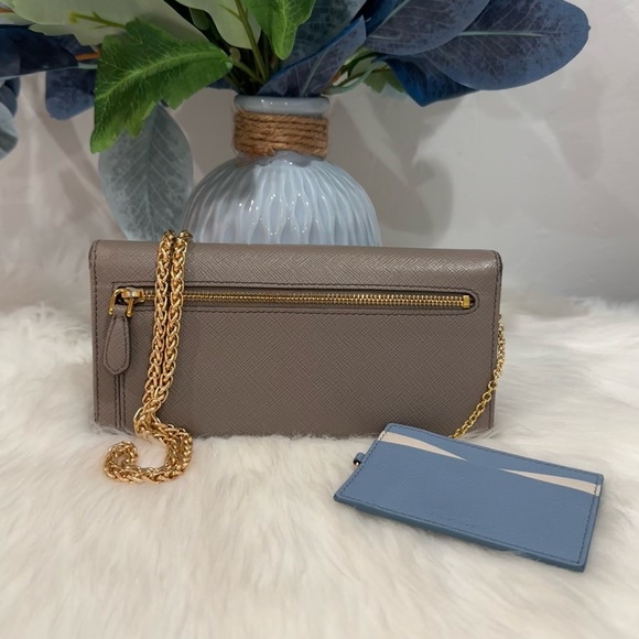 PRADA Multicolor Bifold Wallet On Chain With Card Case - Picture 2 of 16